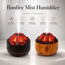 Firewood Humidifier with Decorative Bonfire Effect (280 ml) - Victor Bazar
